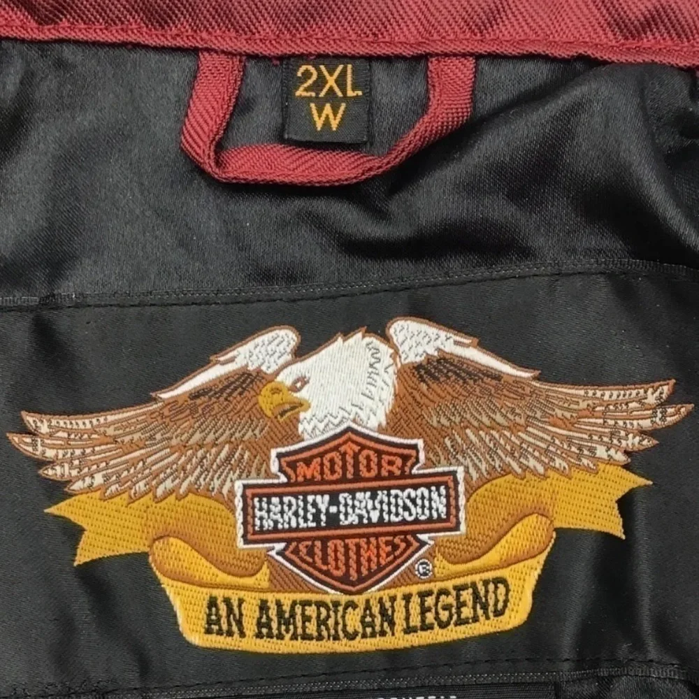 Harley Davidson Women's Burgundy Motorcycle Biker Jacket - Picture 14 of 16